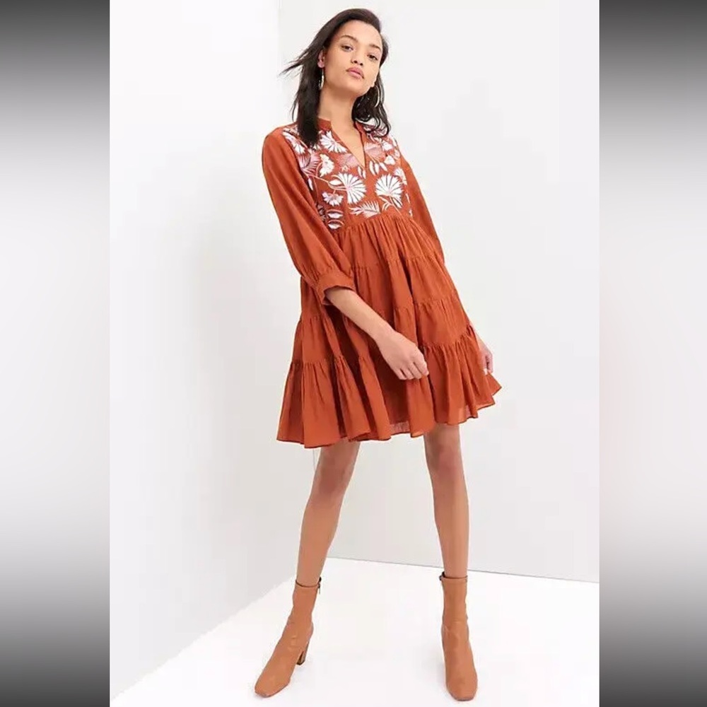Anthropologie Samant Chauhan NWT Apolline Embroidered Tunic Dress
